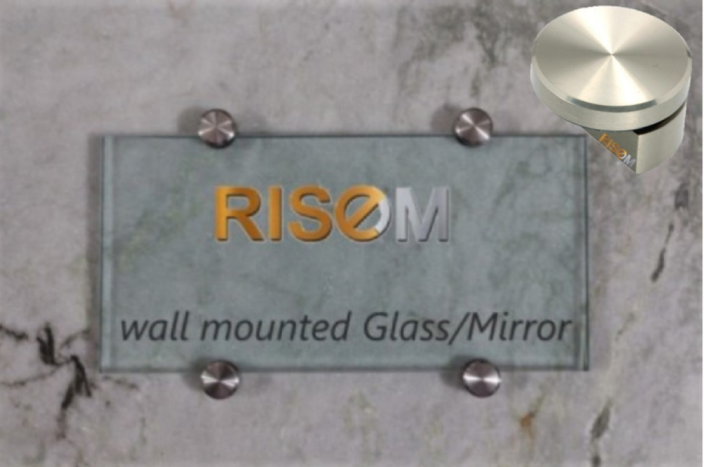 RiseOm 12mm Half Round Mirror Holder Bracket Silver Pack of 20