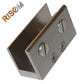 RiseOm Rectangular Shape Glass Clip Clamp Bracket/U Bracket Made of Brass