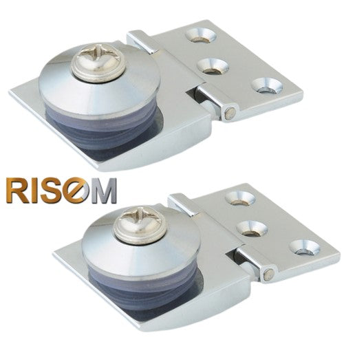 RiseOm Glass Hinges for Cabinet Glass Door, Glass Showcase made of Brass