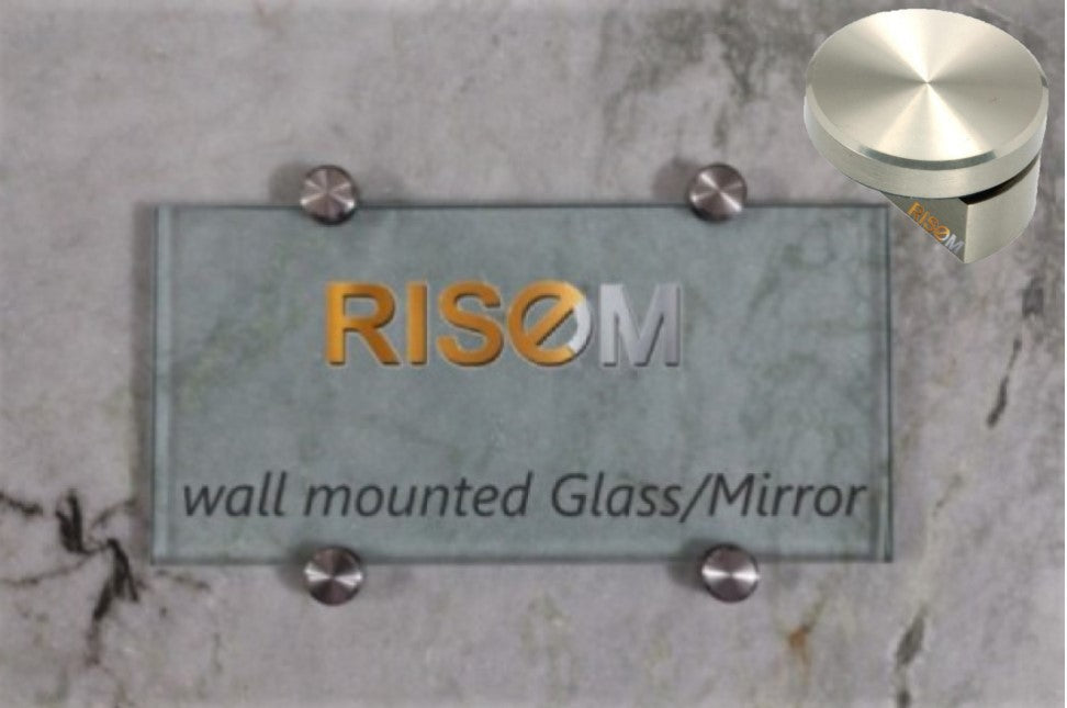 RiseOm 8mm Stainless Steel Half Round Mirror Holder Bracket Silver Pack of 10